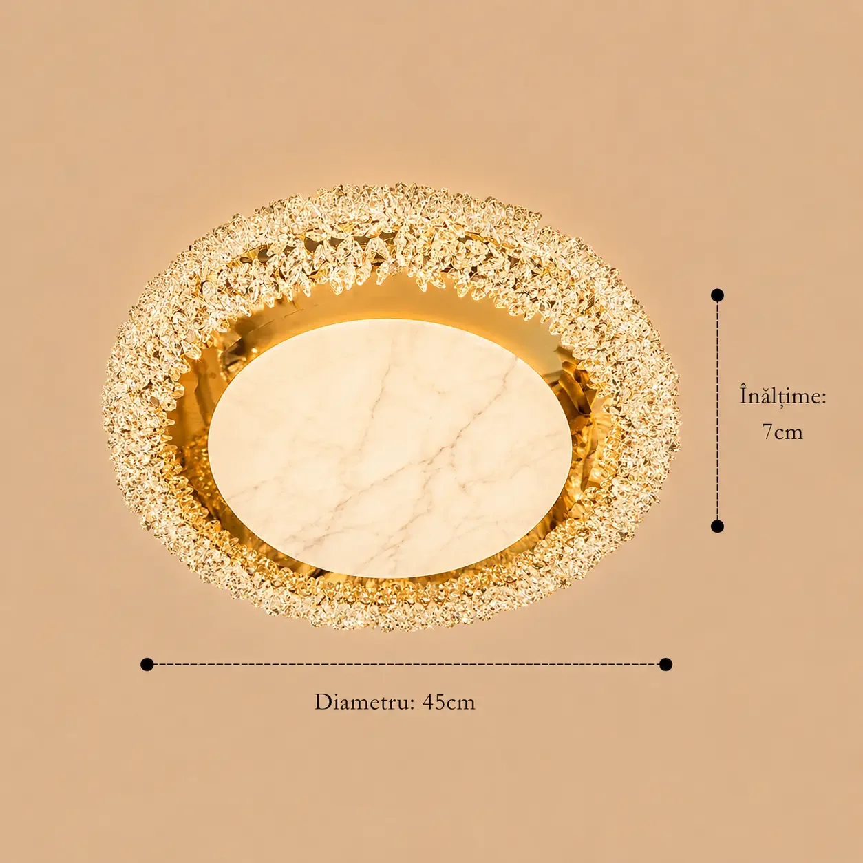 Hazel-lustra led aplicata Diam.45cm cu cristale si telecomanda