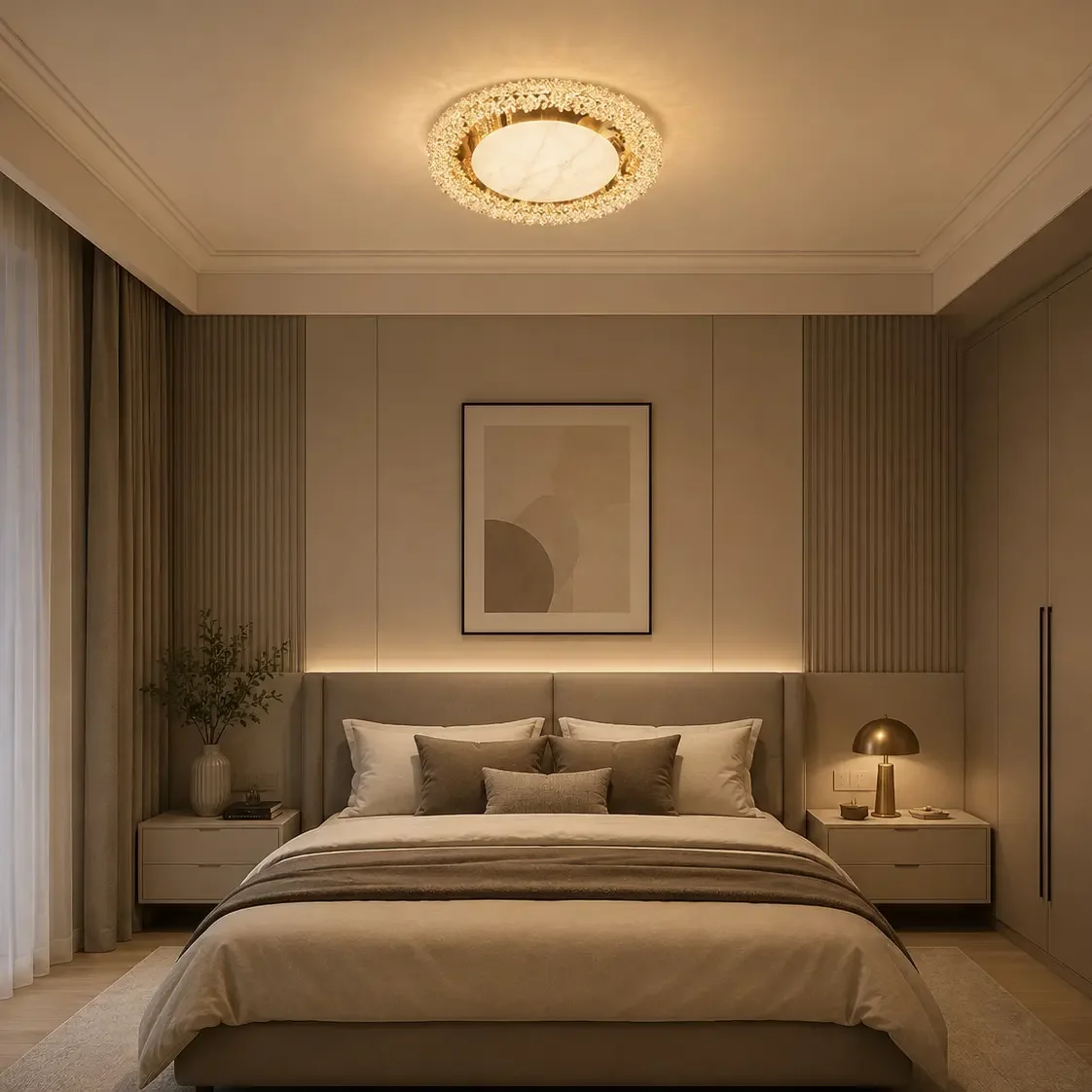 Hazel-lustra led aplicata Diam.45cm cu cristale si telecomanda