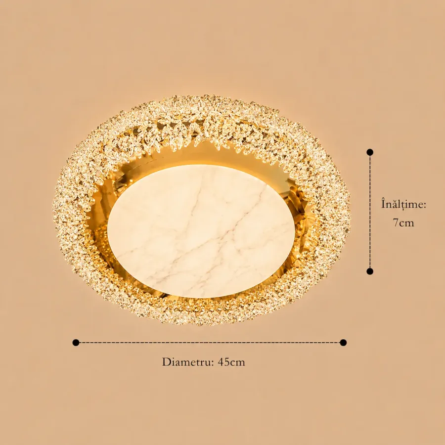 Hazel-lustra led aplicata Diam.45cm cu cristale si telecomanda