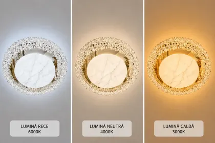 Hazel-lustra led aplicata Diam.45cm cu cristale si telecomanda