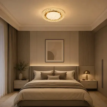 Hazel-lustra led aplicata Diam.45cm cu cristale si telecomanda