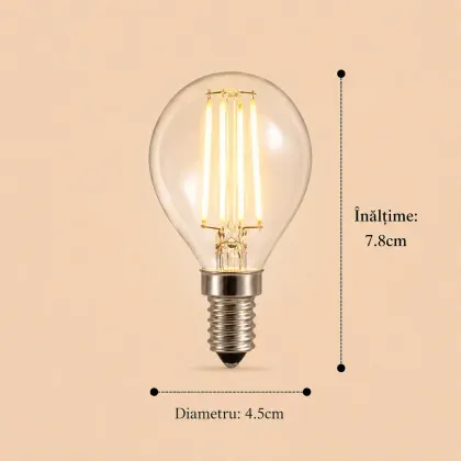 Bec Led Filament 4W E14 lumina neutra model G45