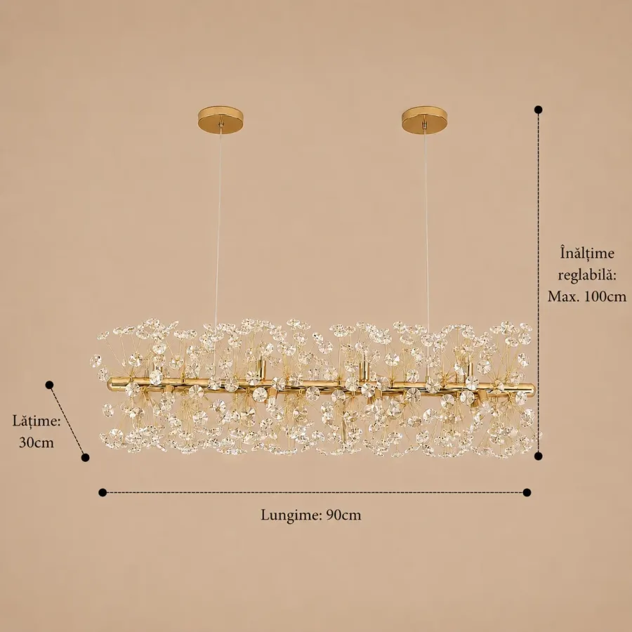 Elira-Candelabru Lung 90cm cu 12 Becuri