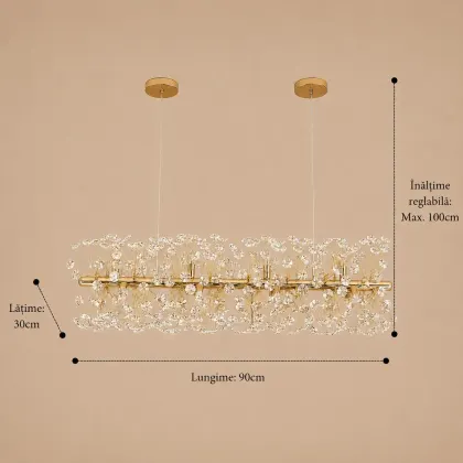 Elira-Candelabru Lung 90cm cu 12 Becuri