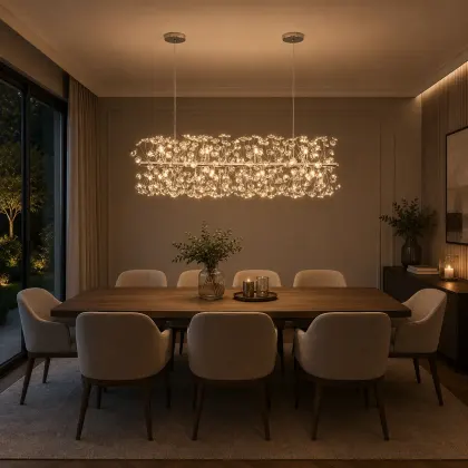 Elira-Candelabru Lung 90cm cu 12 Becuri