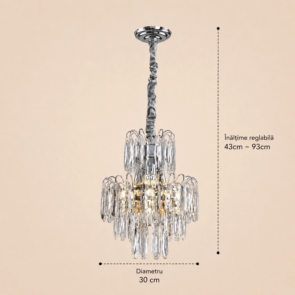 Velmora-Candelabru Diam.30cm cu 4 Becuri