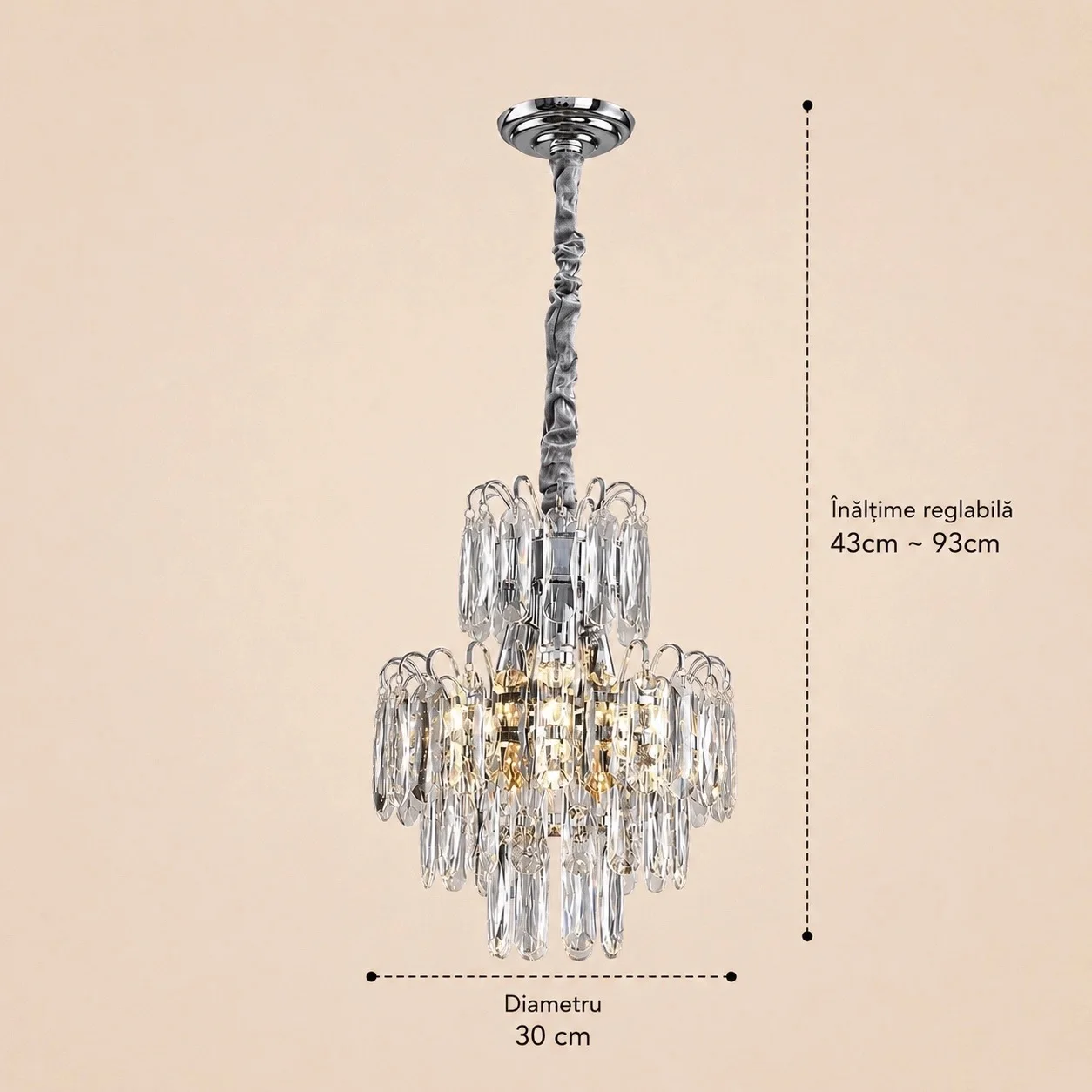 Velmora-Candelabru Diam.30cm cu 4 Becuri