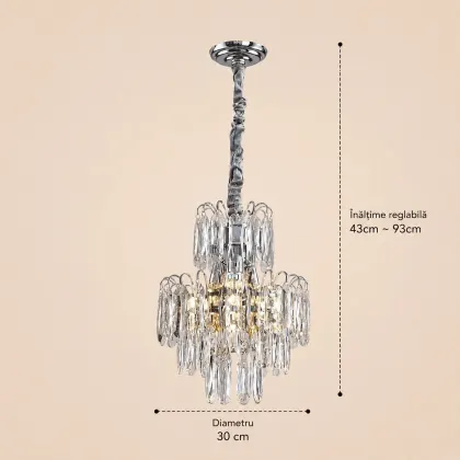Velmora-Candelabru Diam.30cm cu 4 Becuri