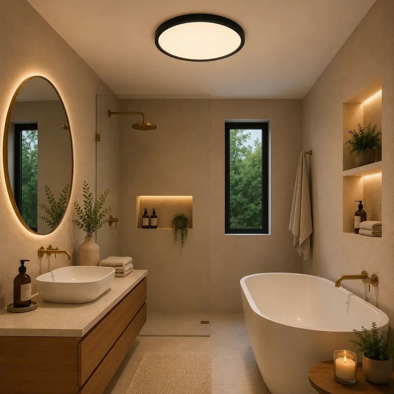 Nordica-plafoniera led Diam.40cm cu rama neagra