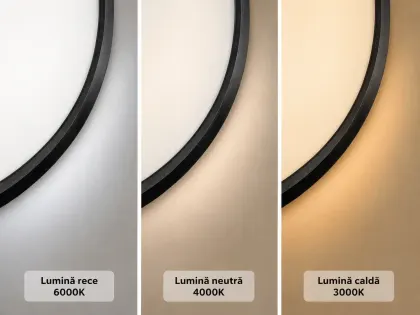 Nordica-plafoniera led Diam.40cm cu rama neagra
