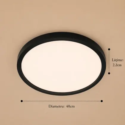 Nordica-plafoniera led Diam.40cm cu rama neagra