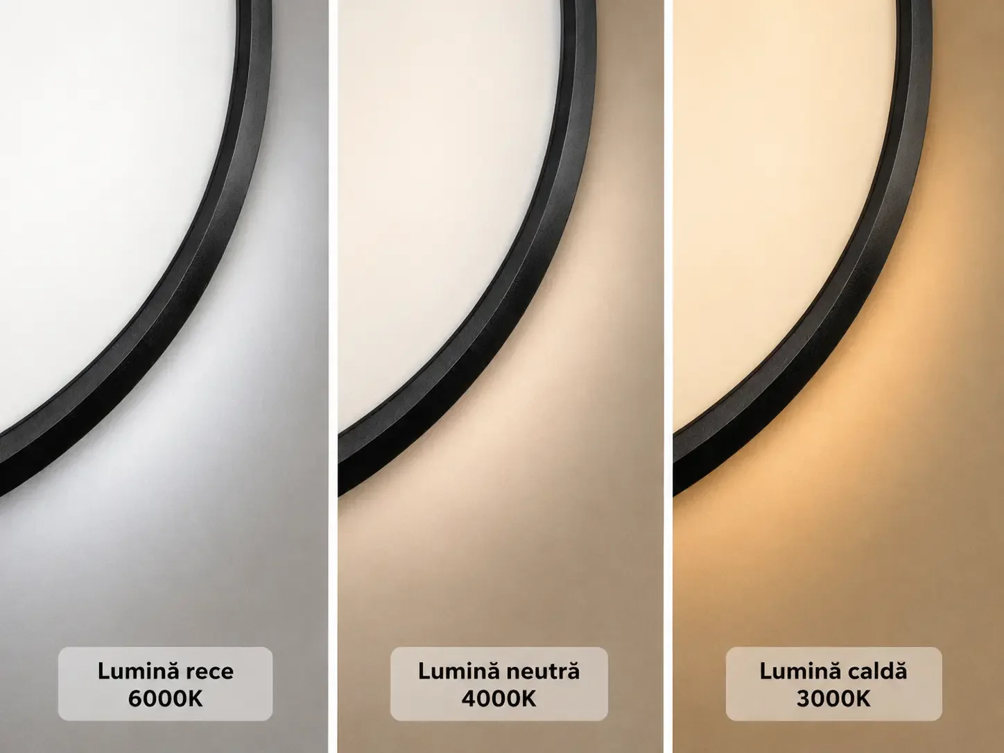 Nordica-plafoniera led Diam.50cm cu rama neagra