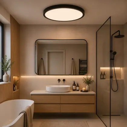 Nordica-plafoniera led Diam.50cm cu rama neagra