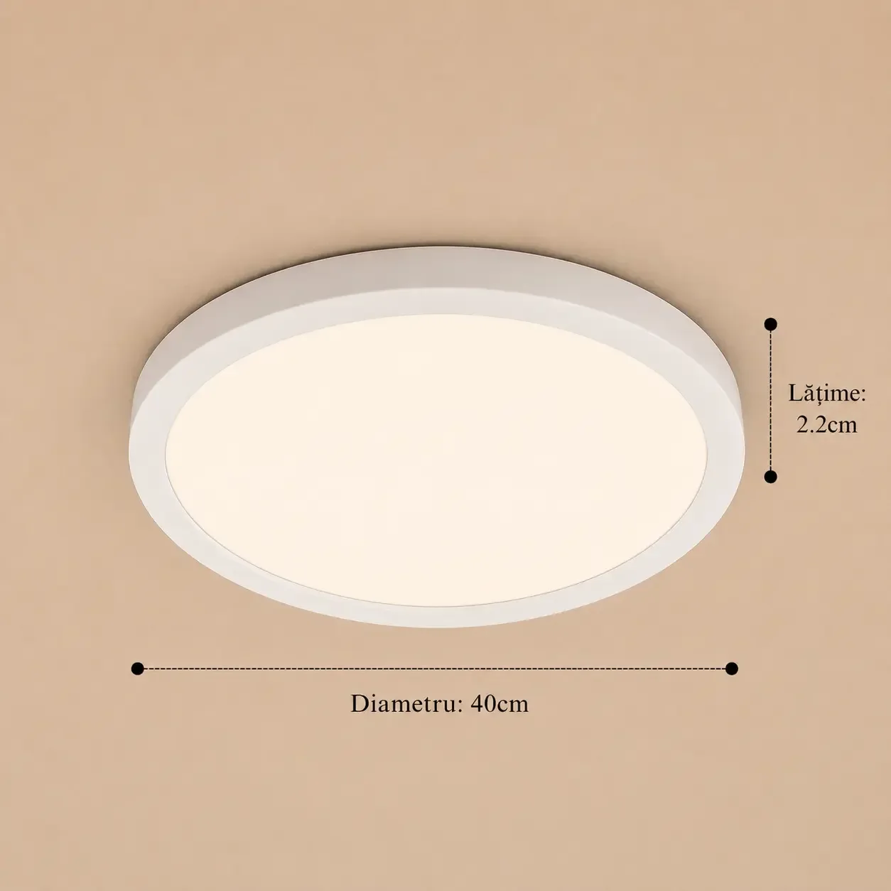 Nordica-plafoniera led Diam.40cm cu rama alba