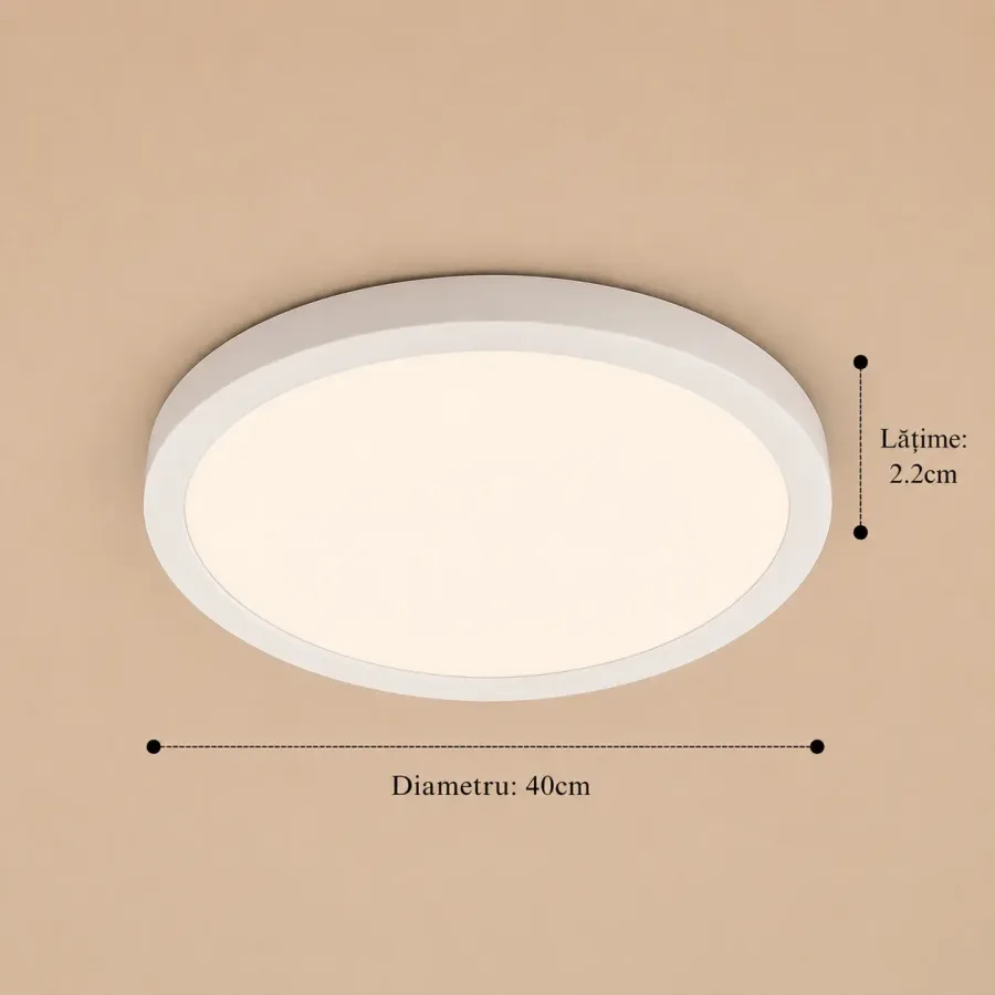 Nordica-plafoniera led Diam.40cm cu rama alba