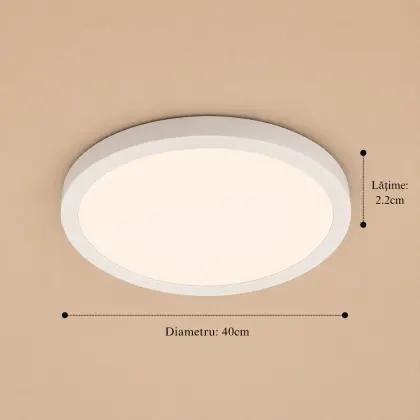 Nordica-plafoniera led Diam.40cm cu rama alba