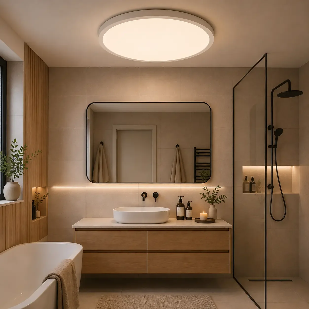 Nordica-plafoniera led Diam.50cm cu rama alba