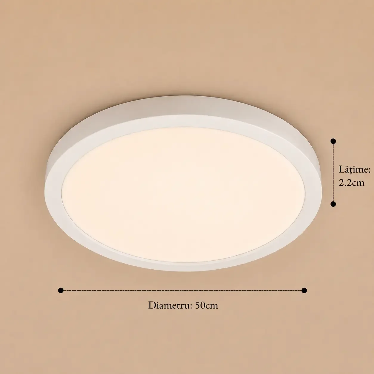 Nordica-plafoniera led Diam.50cm cu rama alba