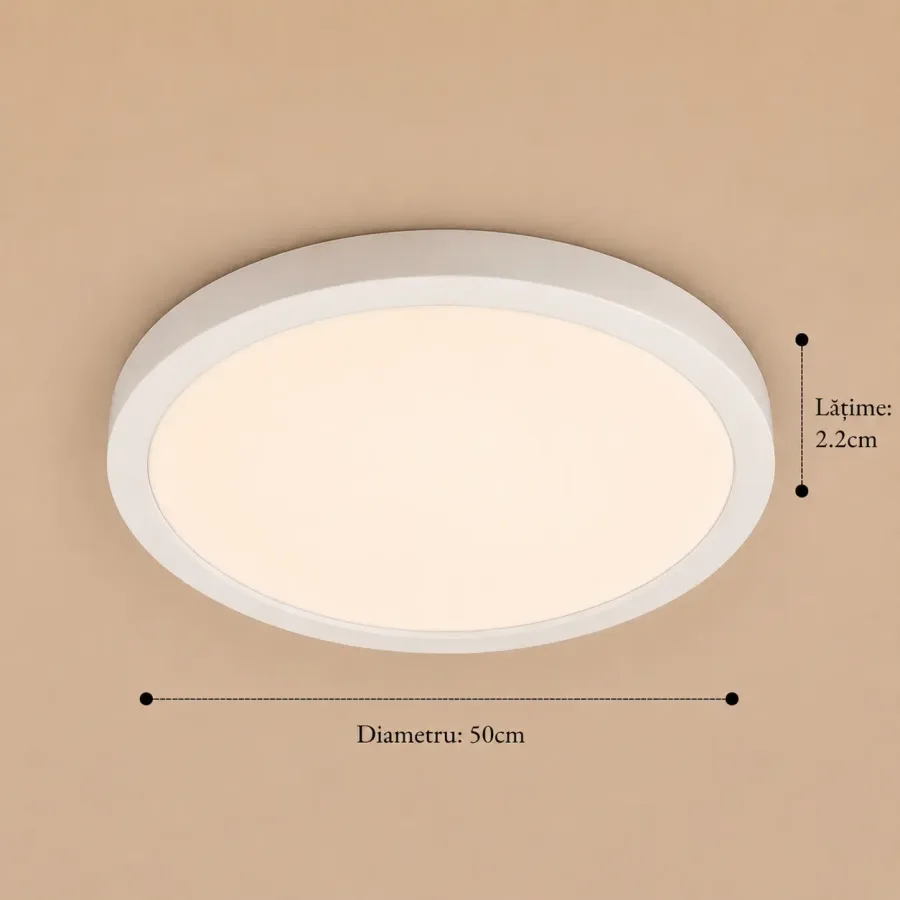 Nordica-plafoniera led Diam.50cm cu rama alba