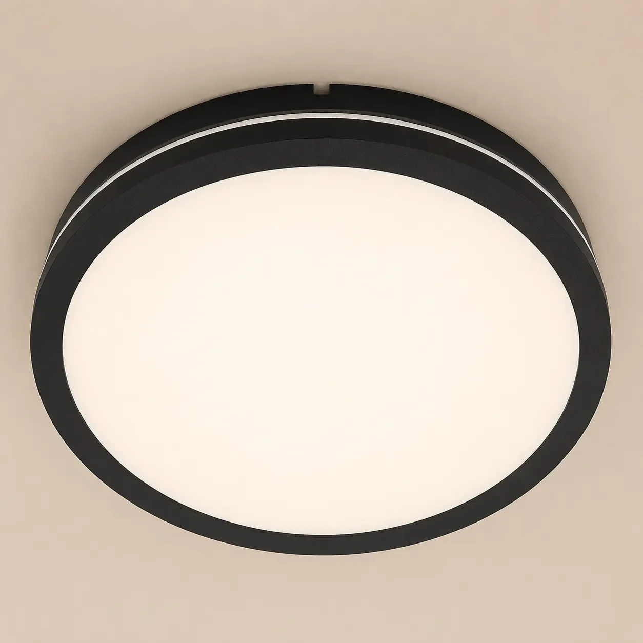 Freya-plafoniera led Diam.38cm cu rama neagra