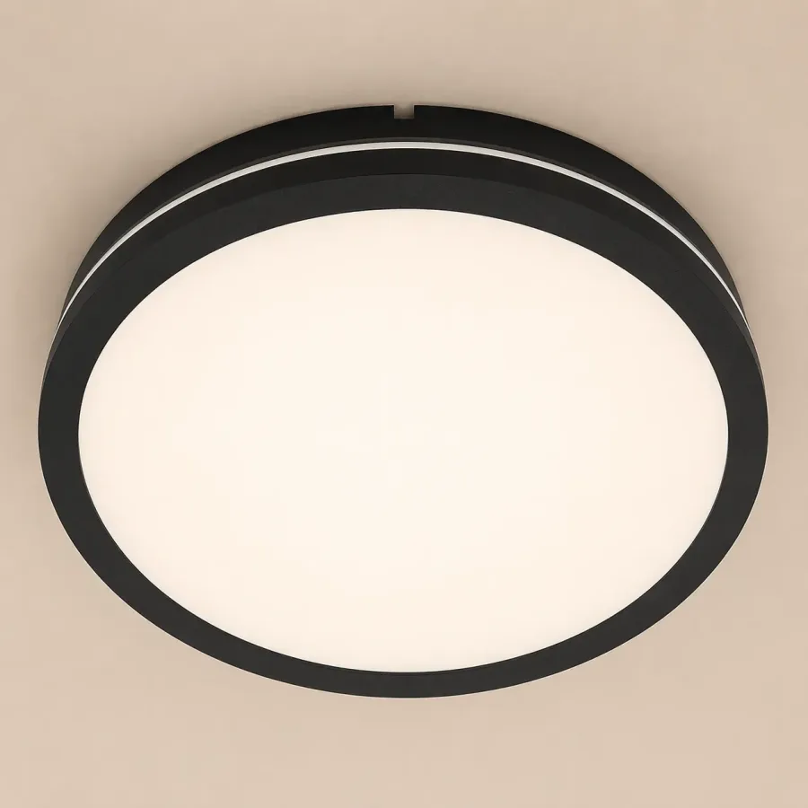 Freya-plafoniera led Diam.38cm cu rama neagra