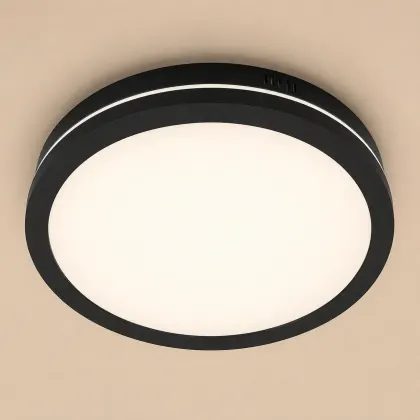 Freya-plafoniera led Diam.28cm cu rama neagra