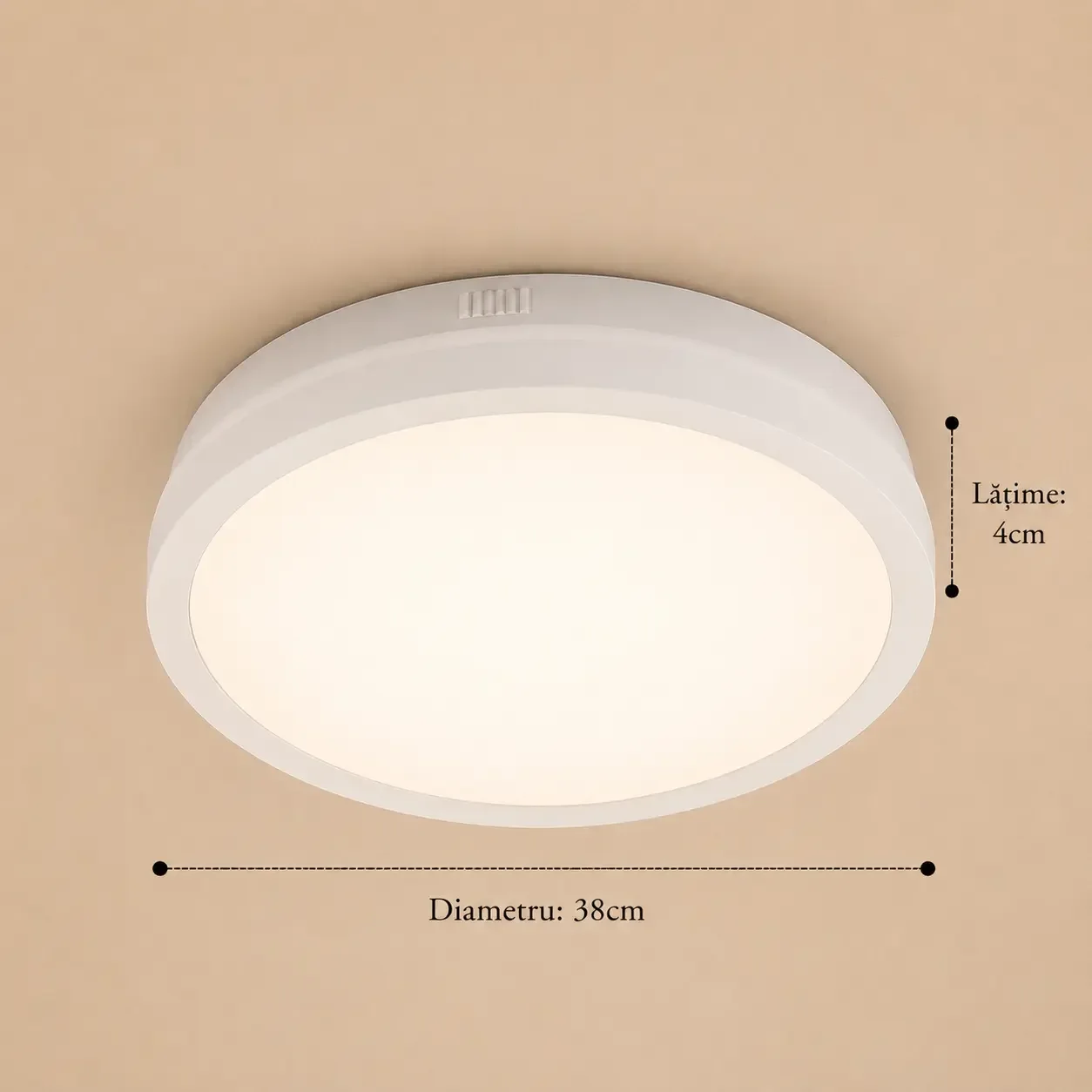 Freya-plafoniera led Diam.38cm cu rama alba
