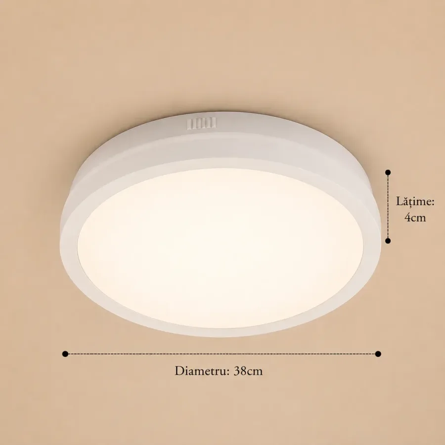 Freya-plafoniera led Diam.38cm cu rama alba