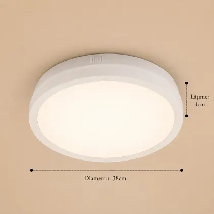 Freya-plafoniera led Diam.38cm cu rama alba