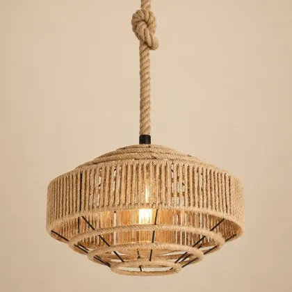 Rut-pendul rustic din funie Diam.40cm