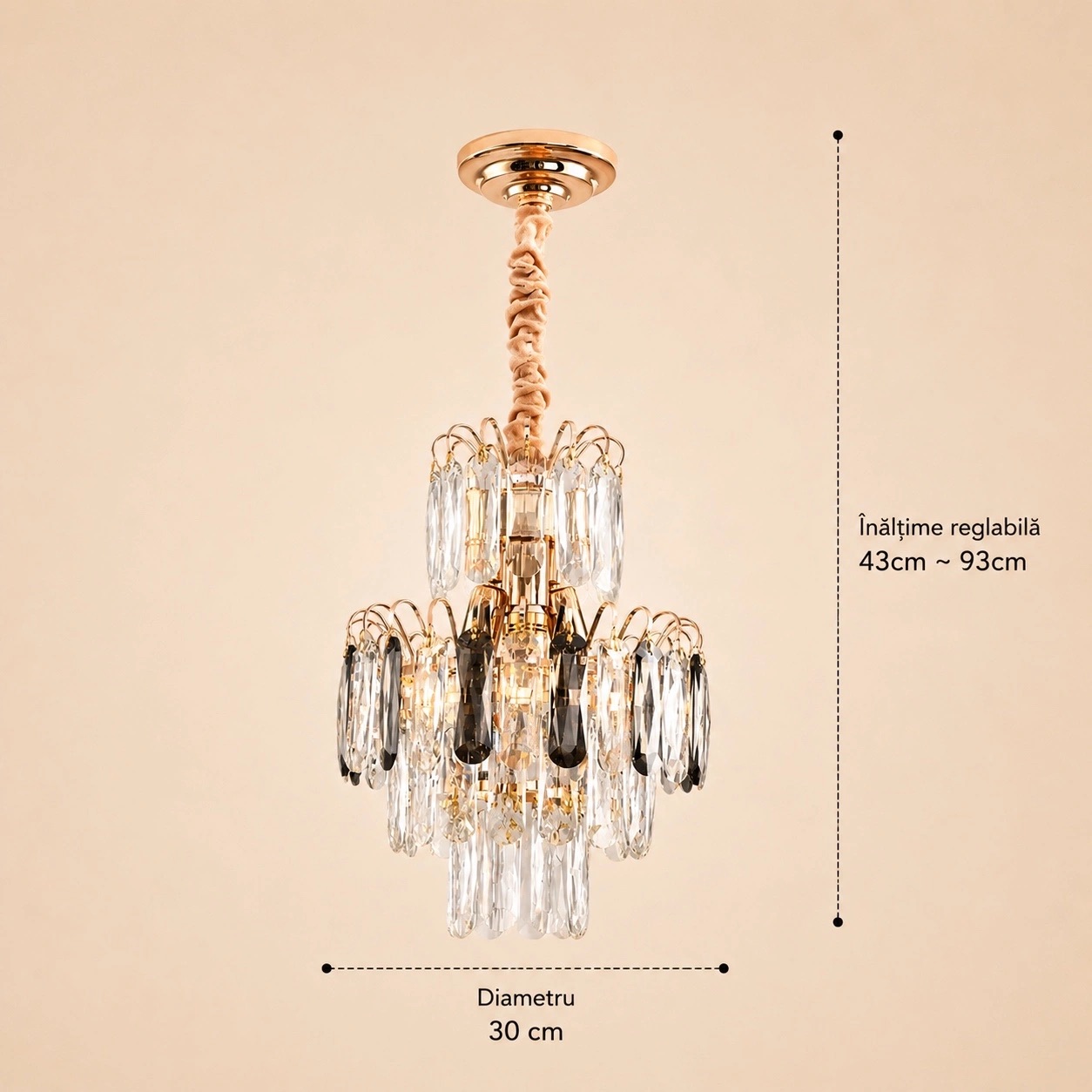 Velmora-Candelabru Diam.30cm cu 4 Becuri