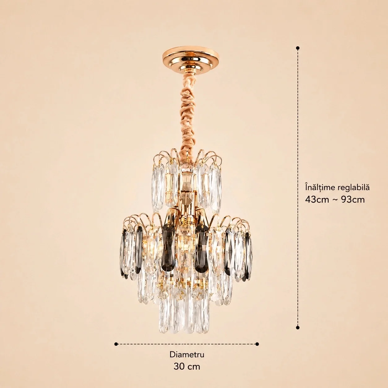 Velmora-Candelabru Diam.30cm cu 4 Becuri