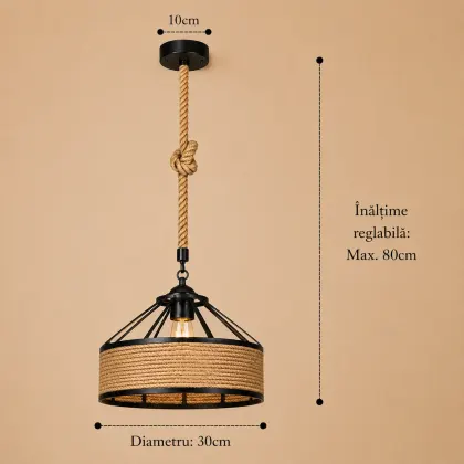 Tulum-pendul rustic din funie Diam.30cm
