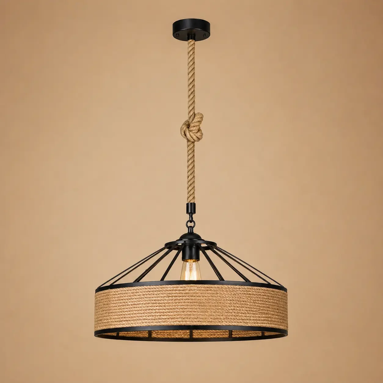Tulum-pendul rustic din funie Diam.40cm
