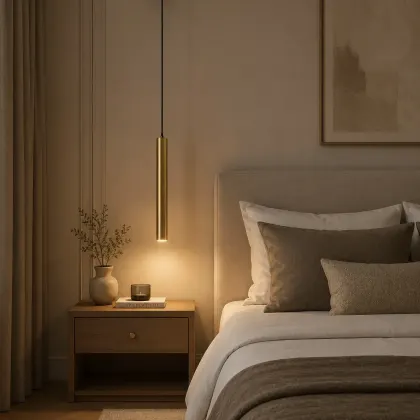 Basic-pendul led cilindric auriu