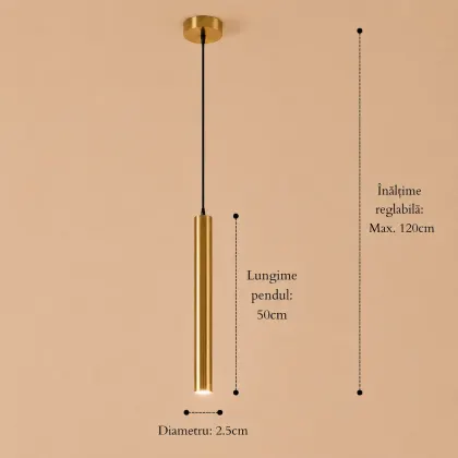 Basic-pendul led cilindric auriu