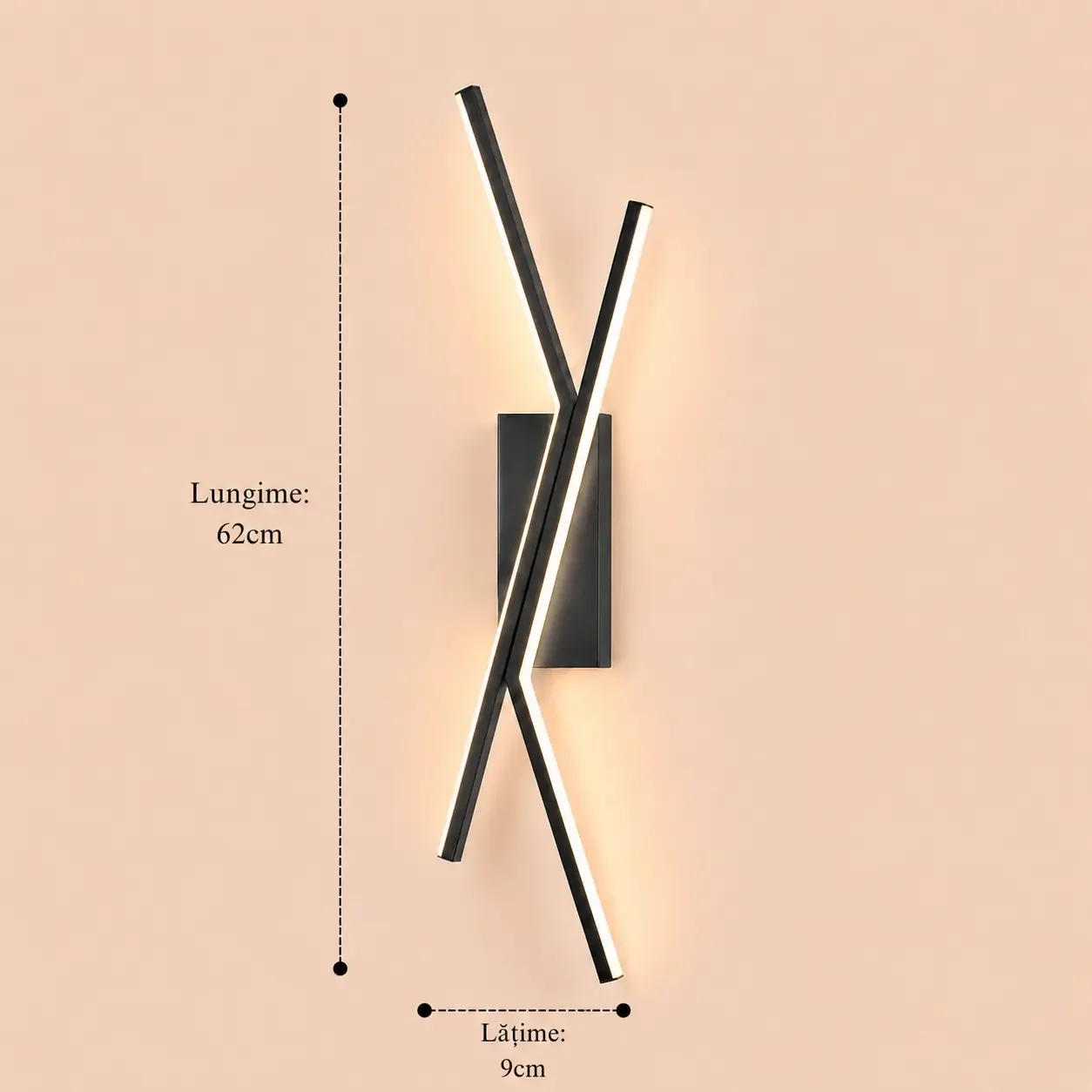 Twin-aplica led minimalista 62cm