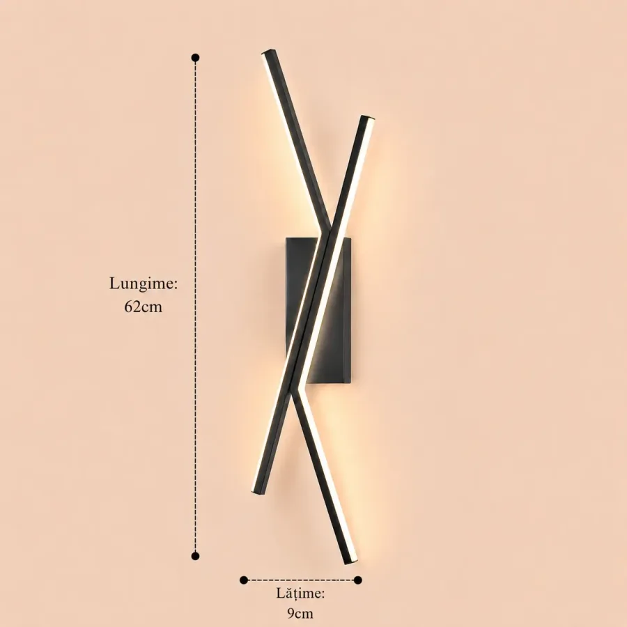Twin-aplica led minimalista 62cm