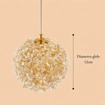 Celia-candelabru led auriu cu 60 bile de cristal
