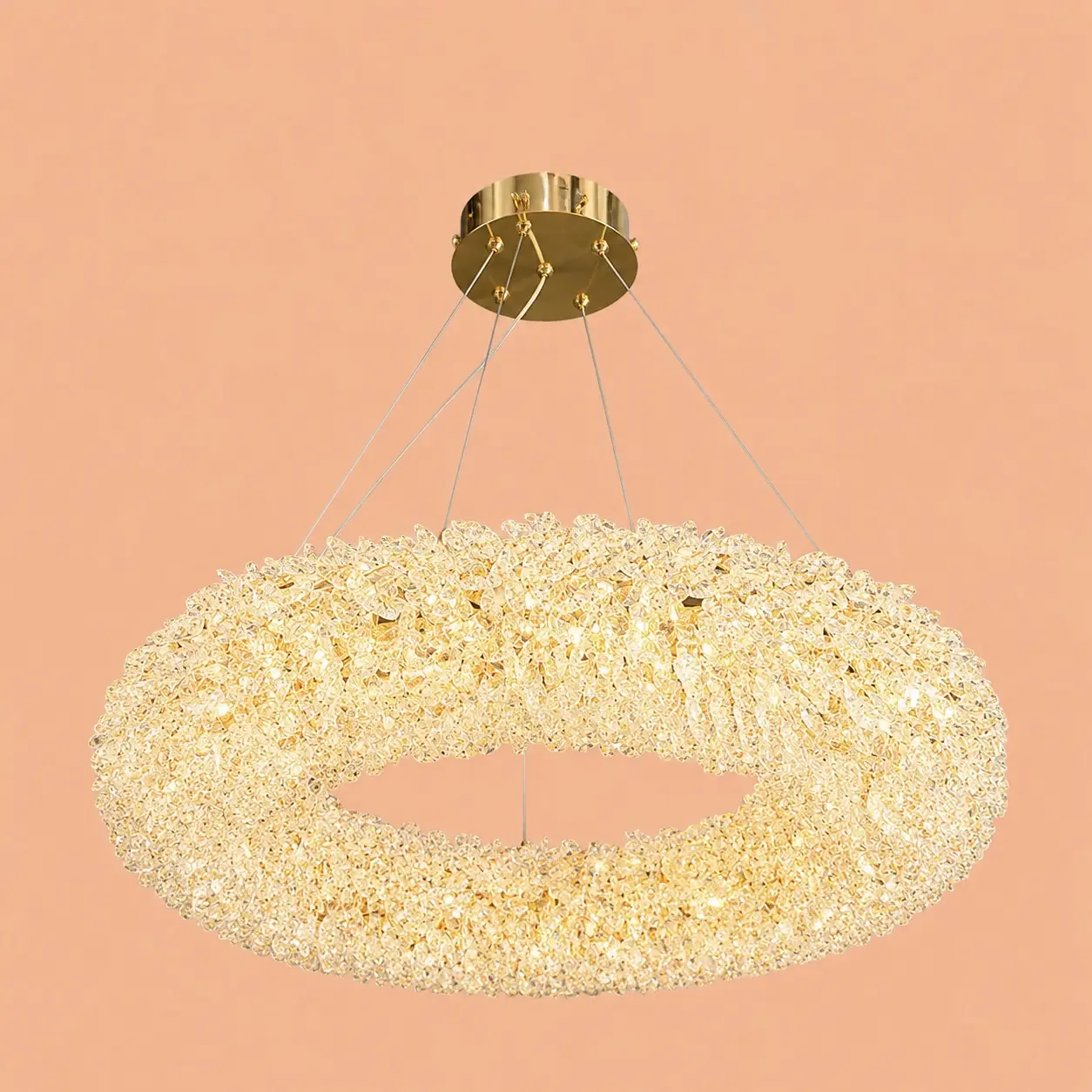 Celia-lustra led Diam.40cm cu pietre de cristal