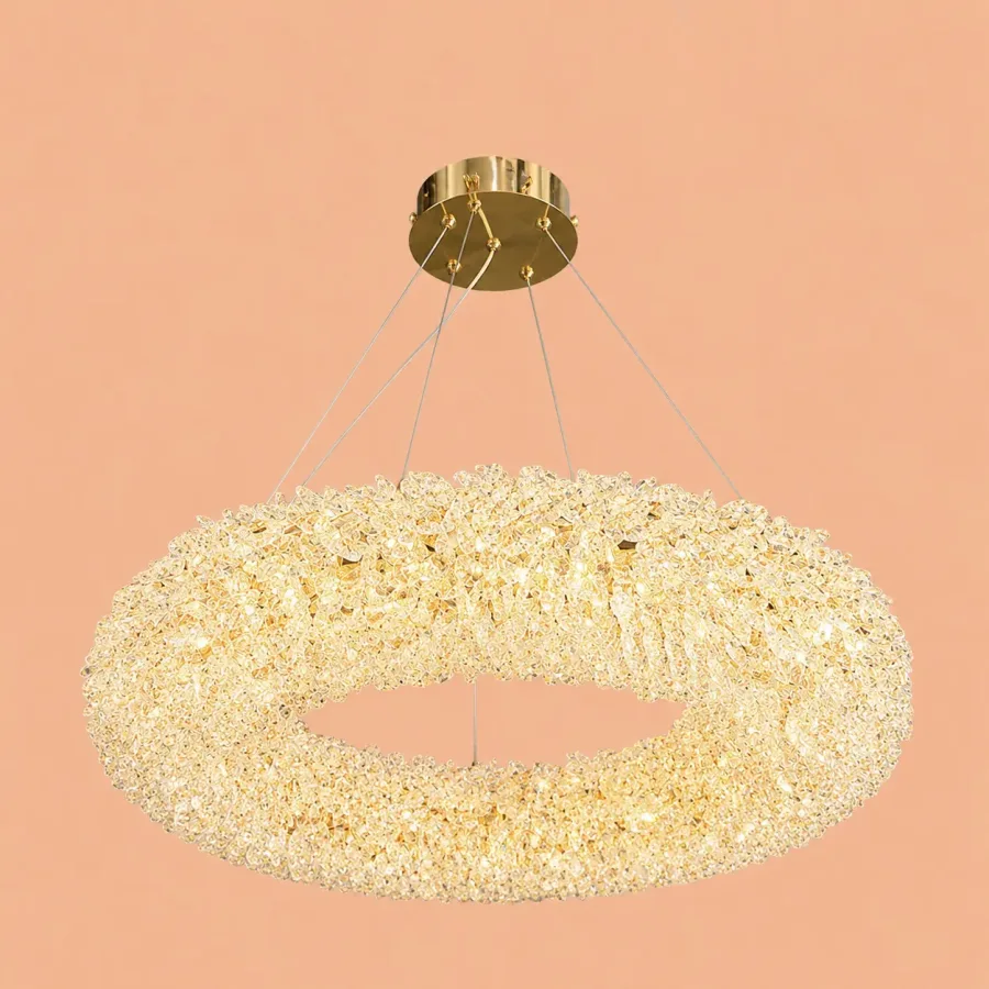 Celia-lustra led Diam.40cm cu pietre de cristal
