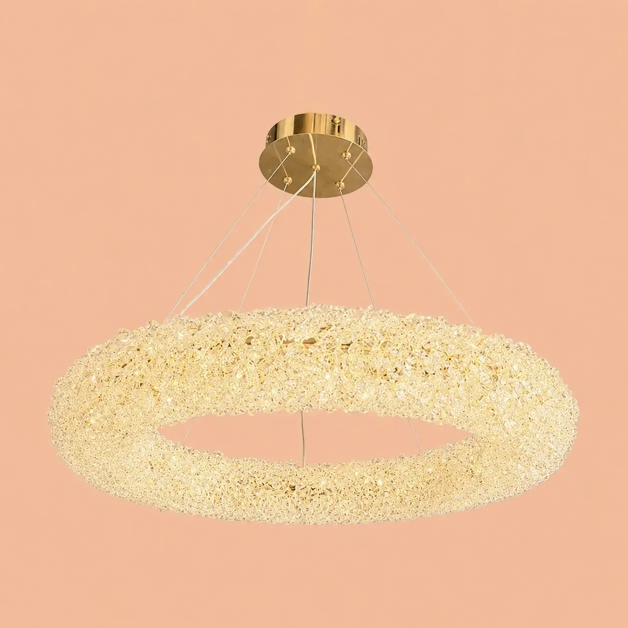 Celia-lustra led Diam.60cm cu pietre de cristal