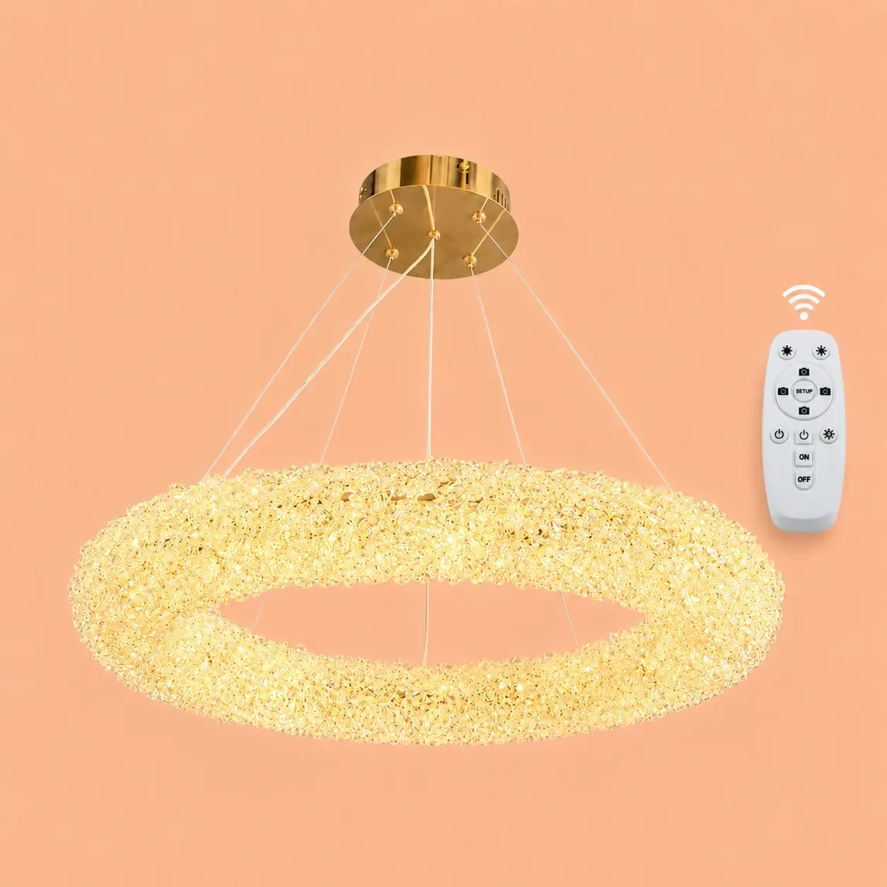 Celia-lustra led Diam.60cm cu pietre de cristal