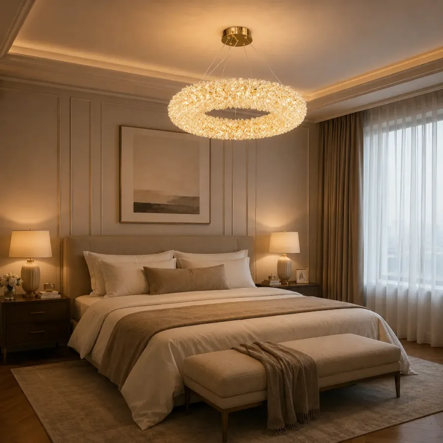 Celia-lustra led Diam.60cm cu pietre de cristal