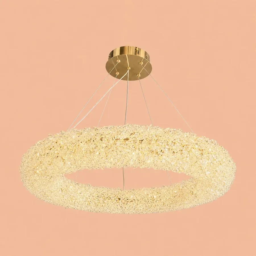 Celia-lustra led Diam.60cm cu pietre de cristal