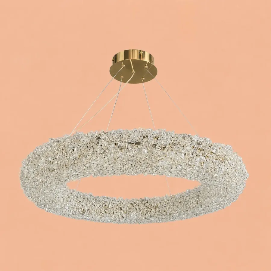 Celia-lustra led Diam.60cm cu pietre de cristal