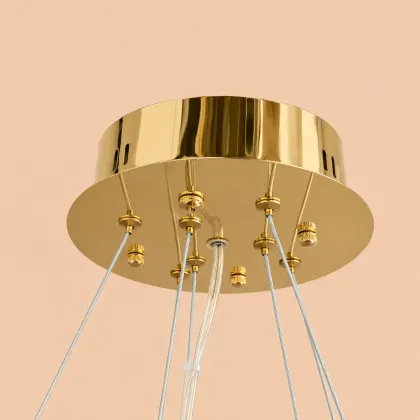 Celia-lustra led 2 cercuri cu pietre de cristal