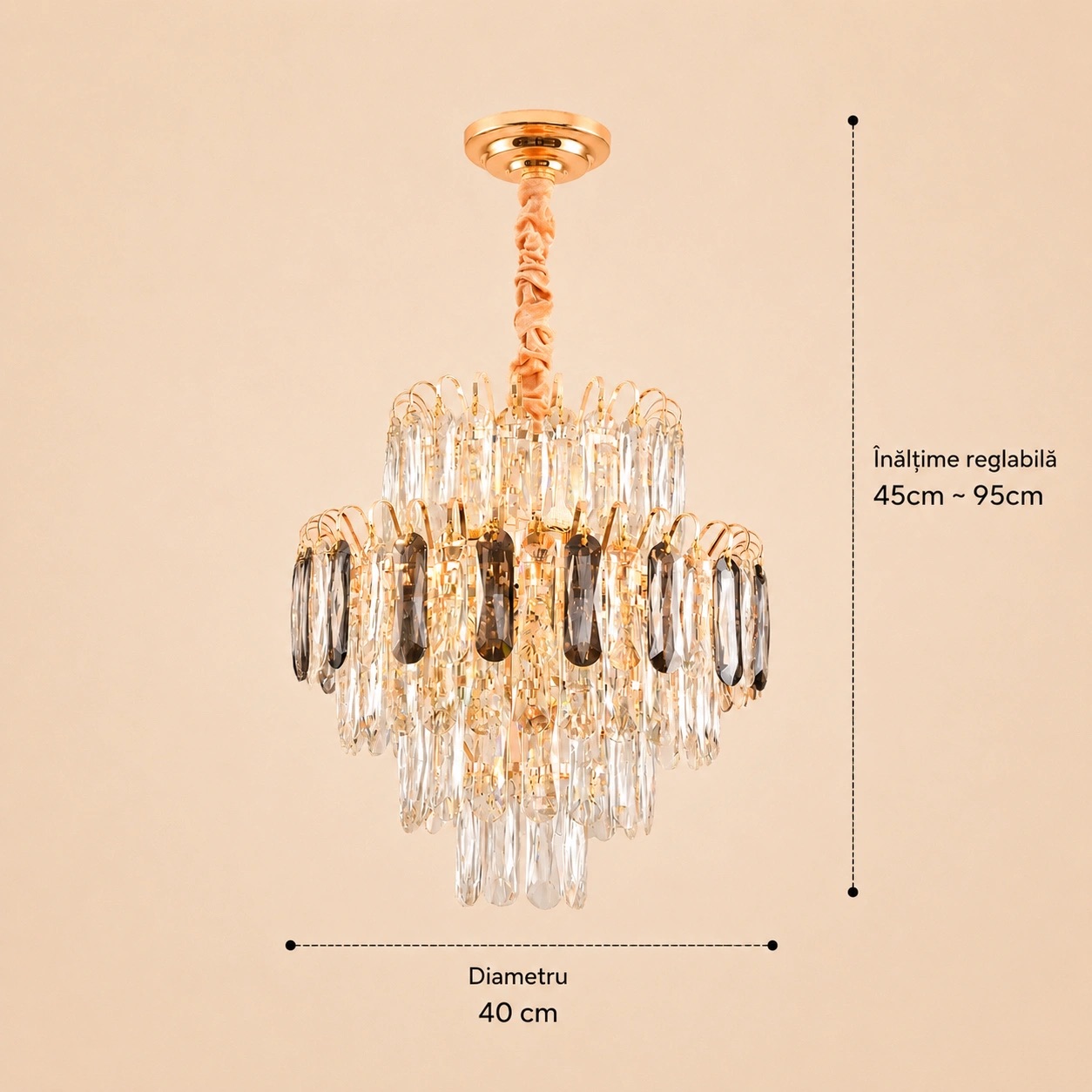 Velmora-Candelabru Diam.40cm cu 7 Becuri