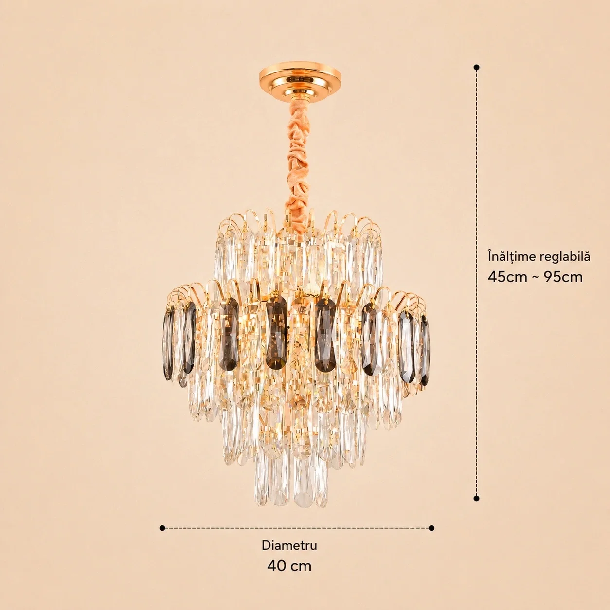 Velmora-Candelabru Diam.40cm cu 7 Becuri
