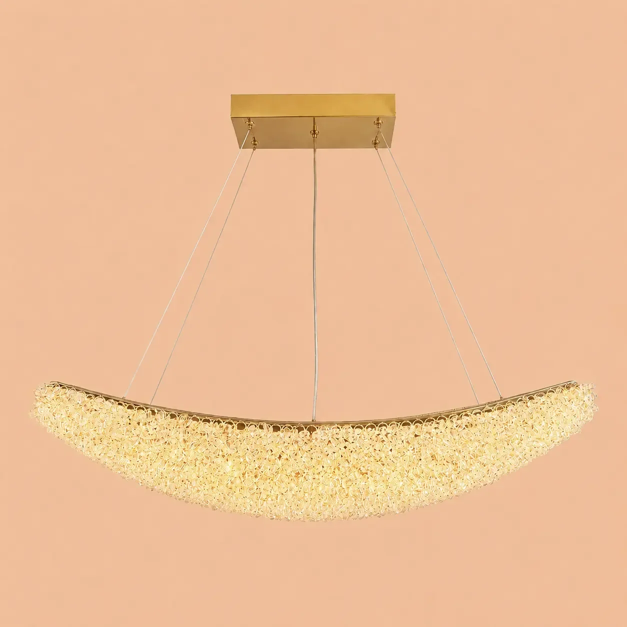 Celia-lustra led semiluna cu pietre de cristal